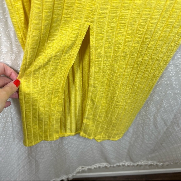 Zara NWT Yellow Sleeveless Ribbed Maxi Dress - Picture 7 of 7